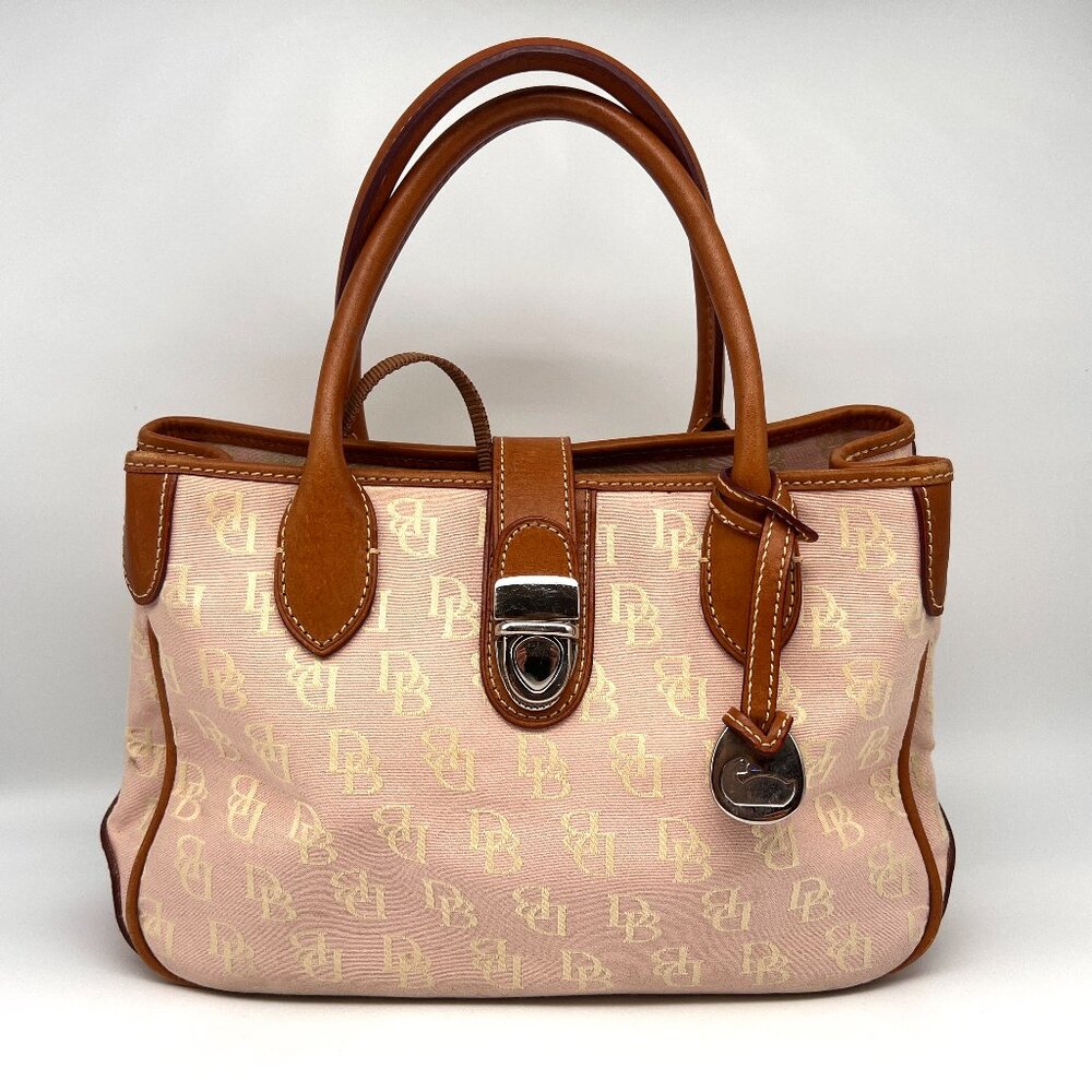Dooney Bourke Handbag - Pink and Brown wih Red Lining